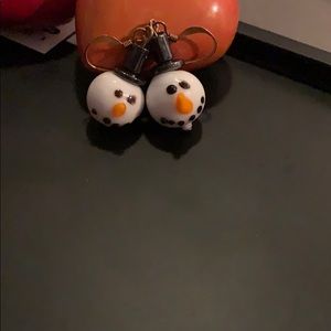 Handmade snowman earrings